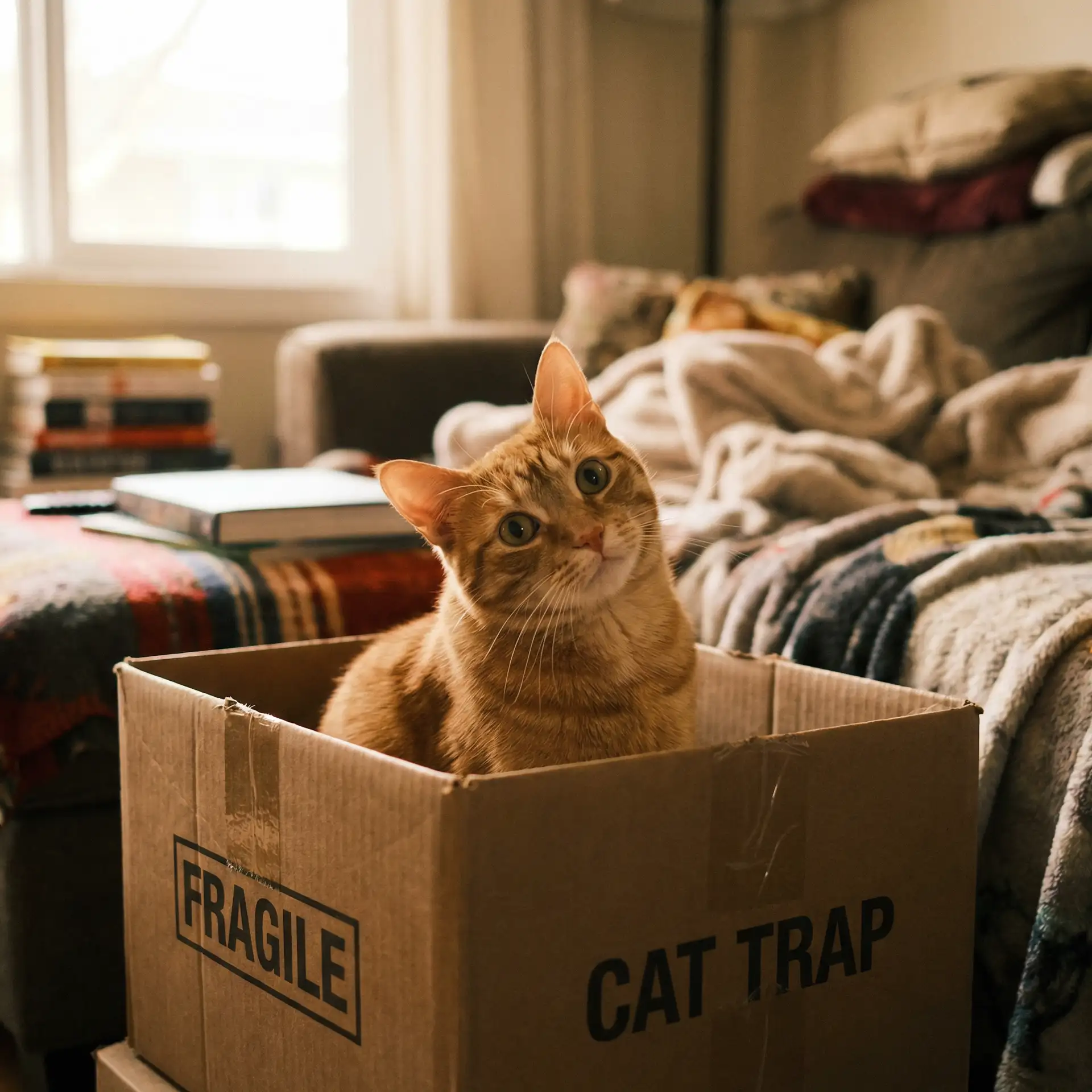 橘猫躲在纸箱里 - 两个人免费视频在线观看高清免费